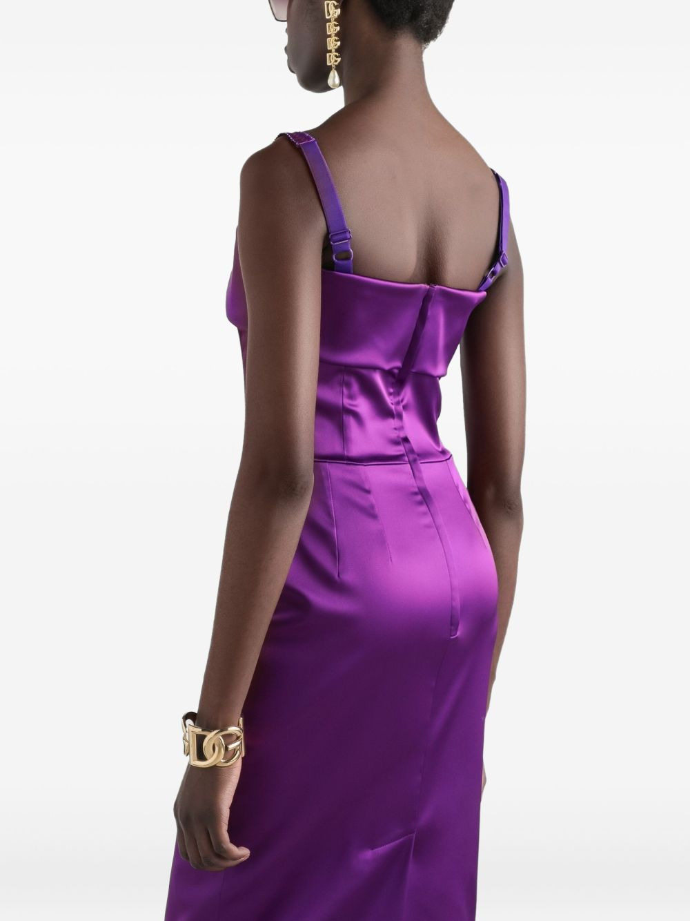 satin midi dress - 4