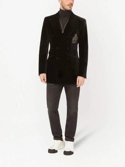 Dolce & Gabbana velvet-effect double-breasted blazer outlook