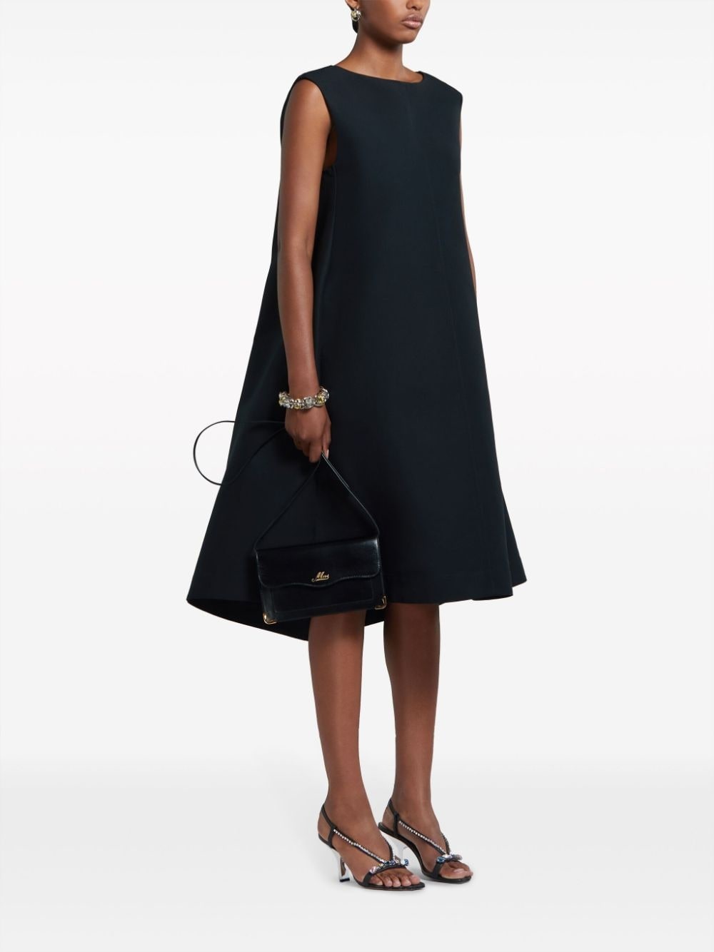 flared cotton midi dress - 3