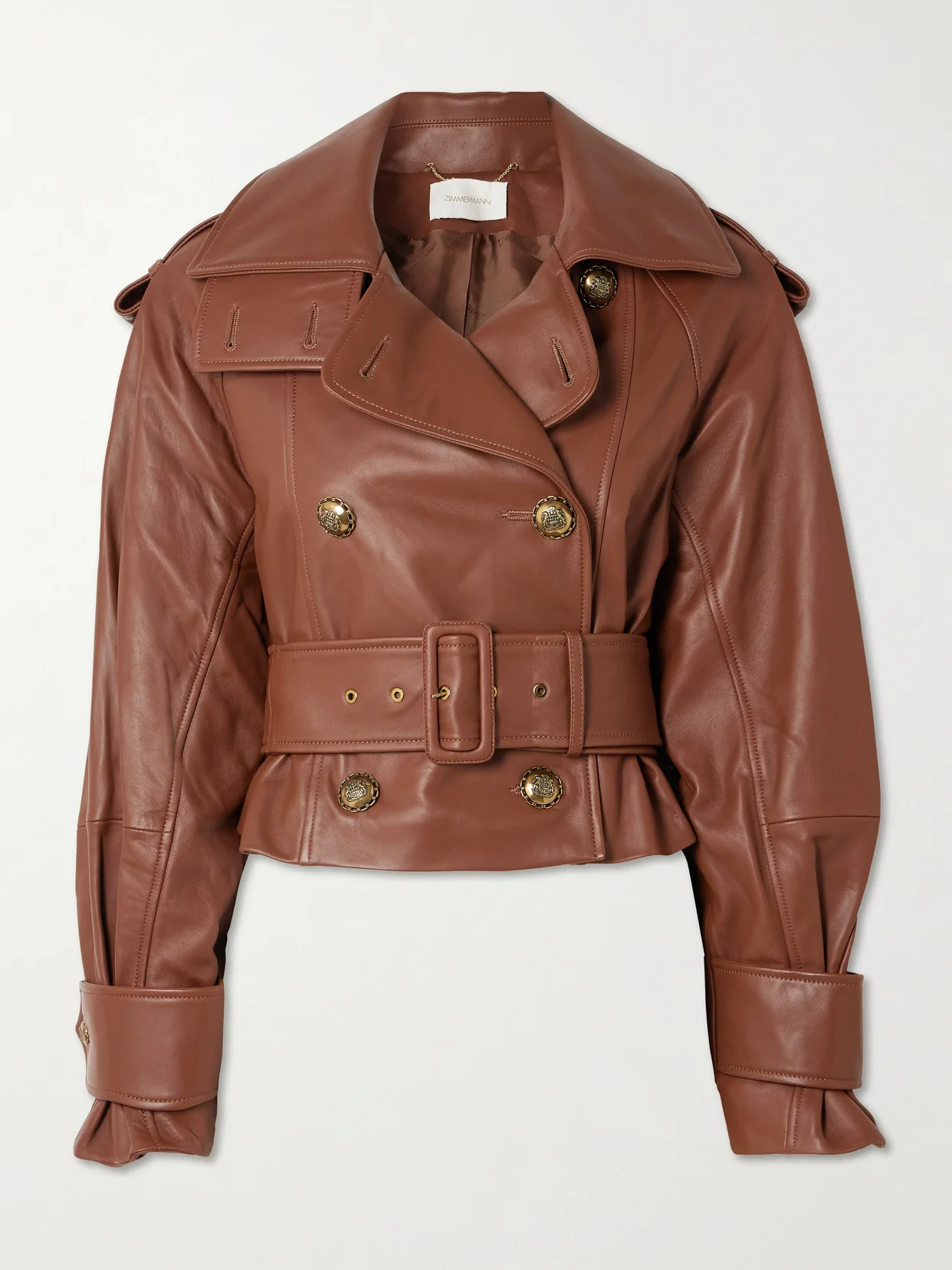 Hypnotic Belted Cropped Leather Jacket - 1