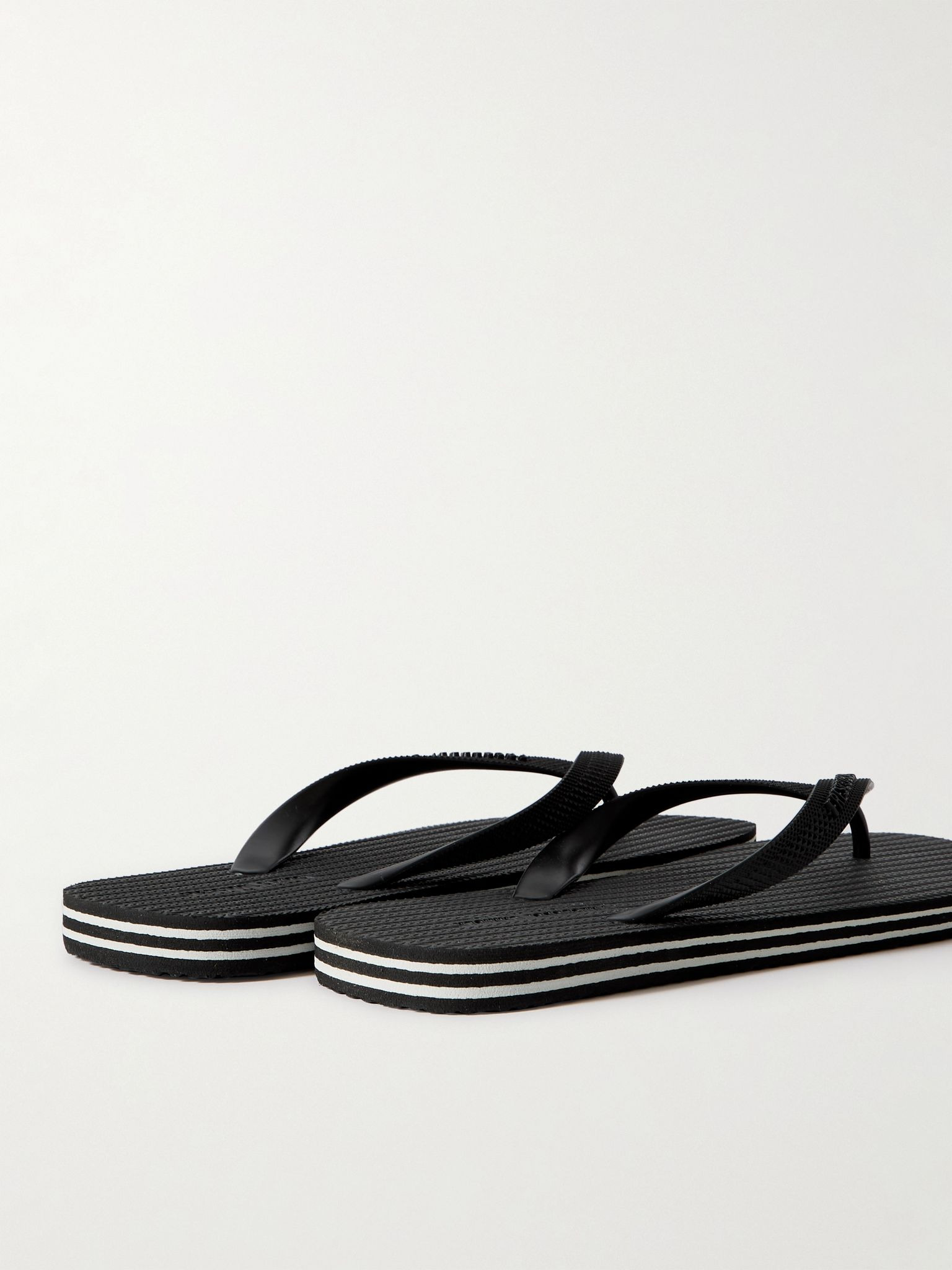 Fabio Logo-Embossed Rubber Flip Flops Black - 5
