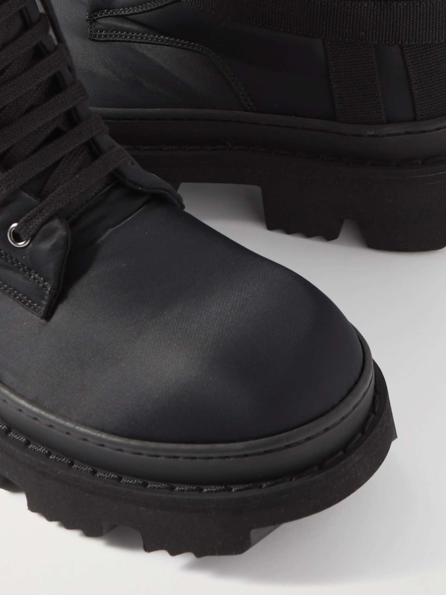 Rick Owens DRKSHDW Army Megatooth Canvas and Shell Lace-Up Boots |  REVERSIBLE