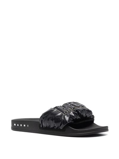 Marni logo-strap slides outlook