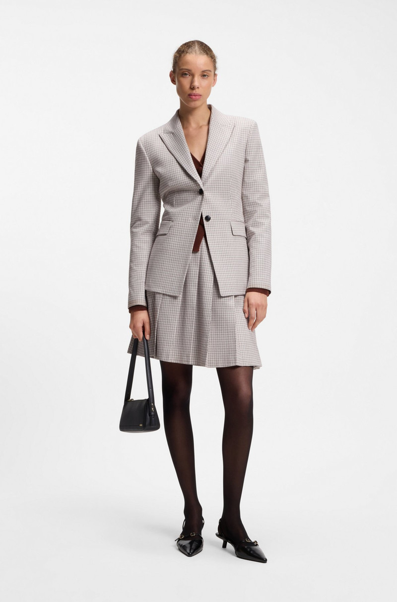 HUGO PLEATED MINI SKIRT WITH MICRO CHECK outlook