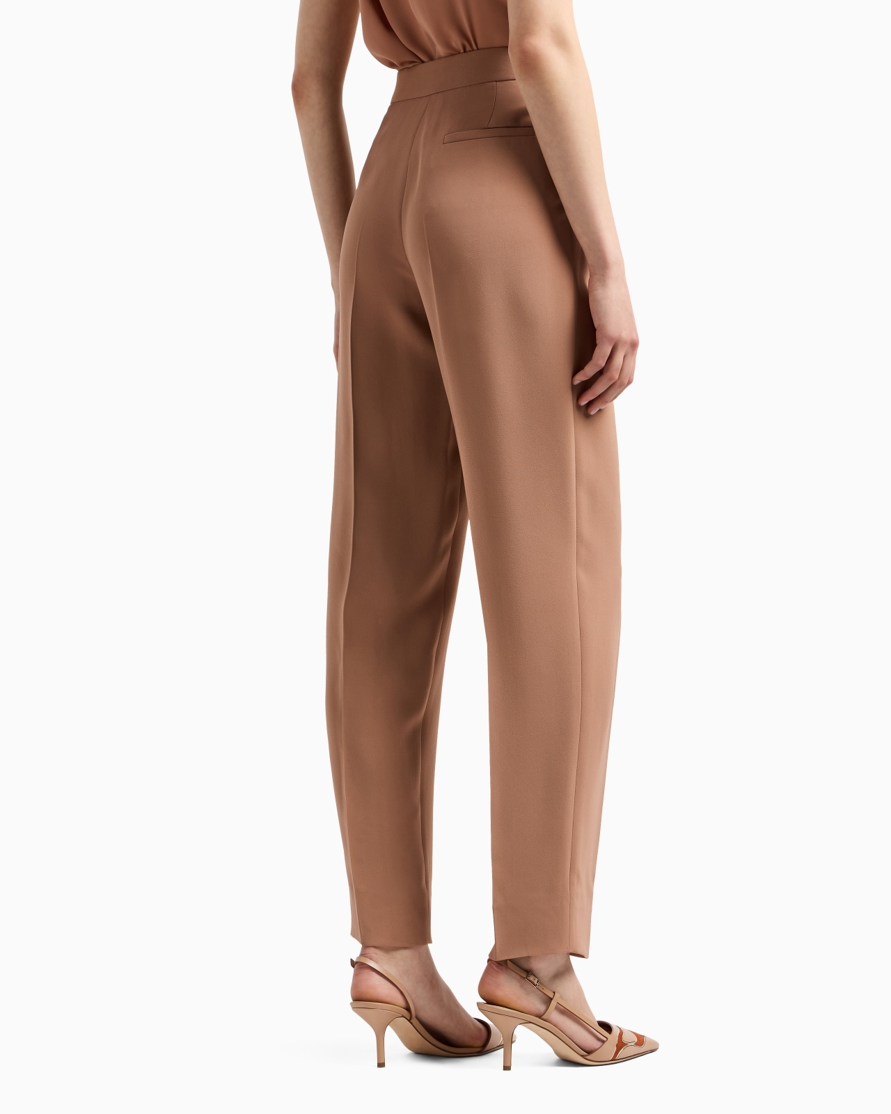 SILK CADY TROUSERS WITH PLEATS - 3