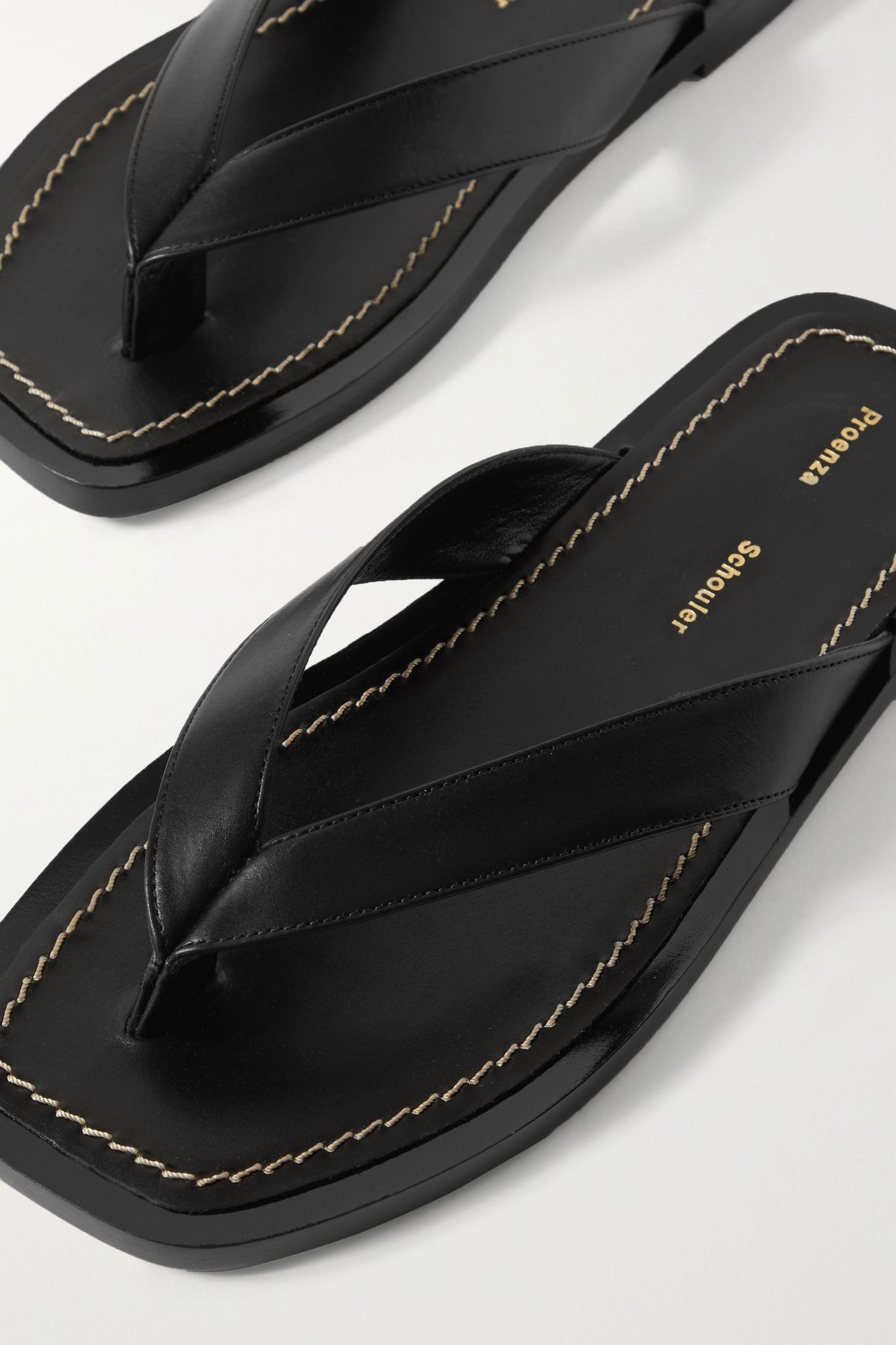 Leather flip flops - 4