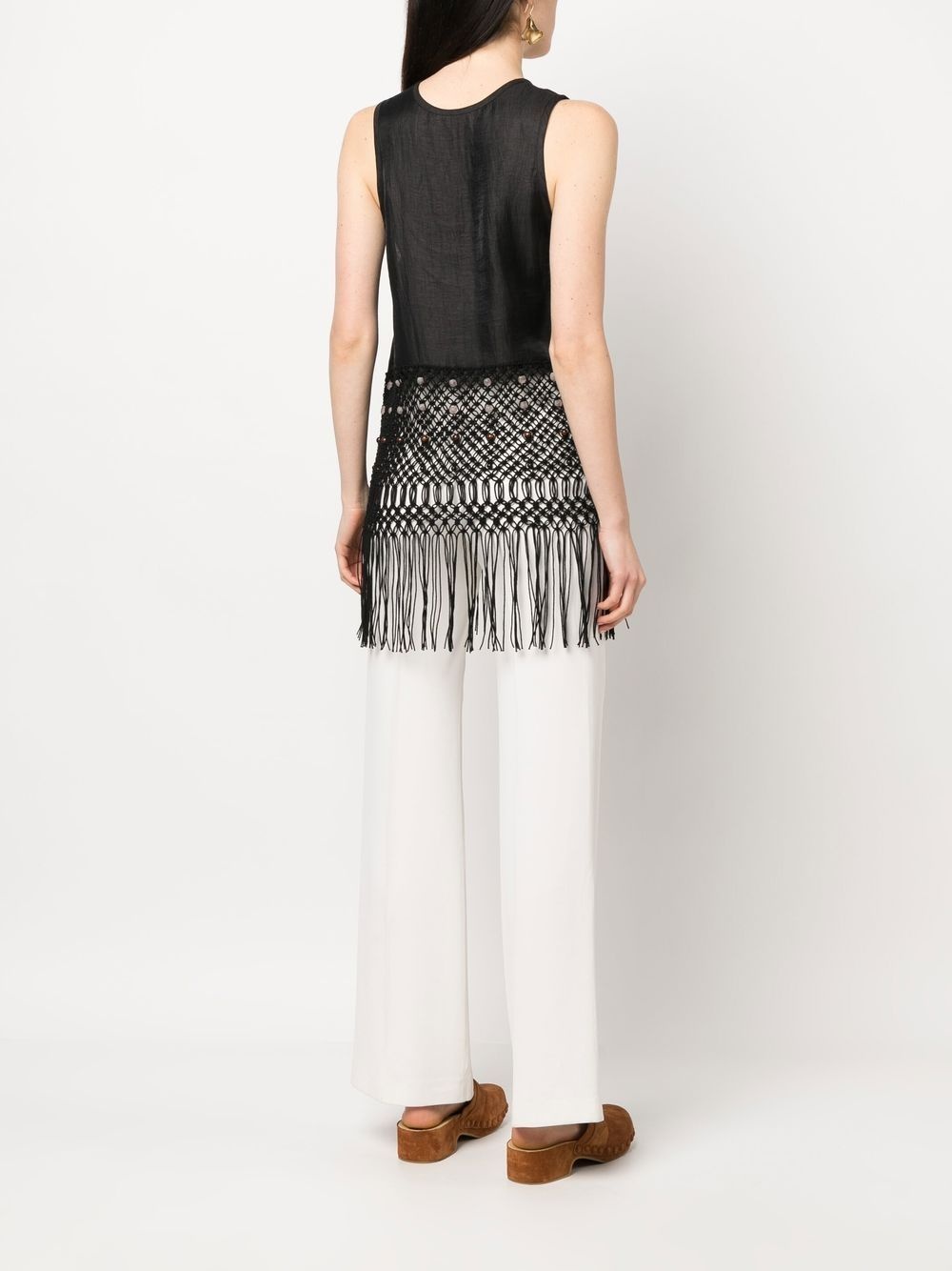sleeveless macramé top - 4