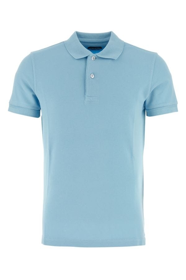 Tom Ford Man Light Blue Piquet Polo Shirt - 1