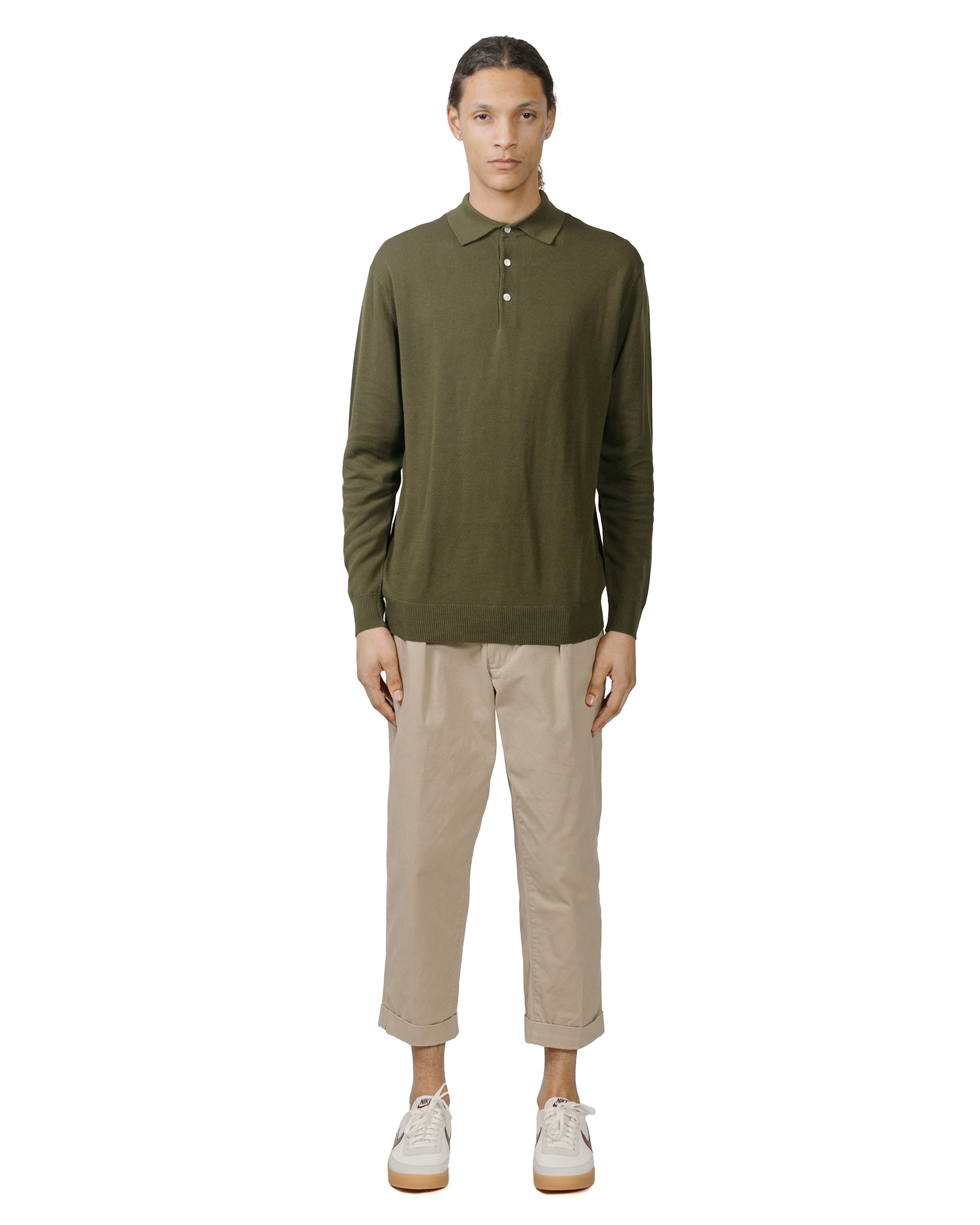 Knit Polo 12G Olive - 4