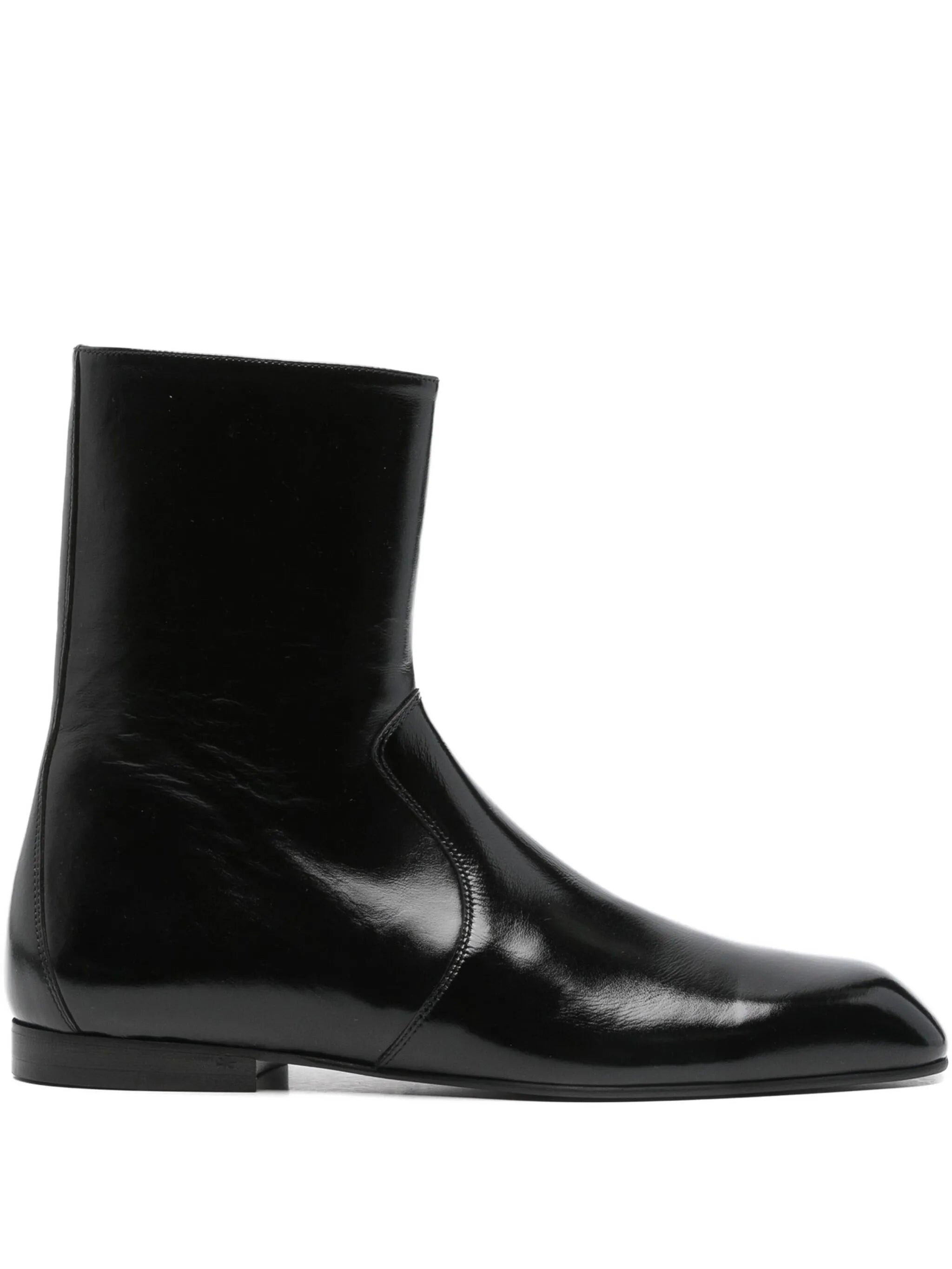 leather zip boots - 1