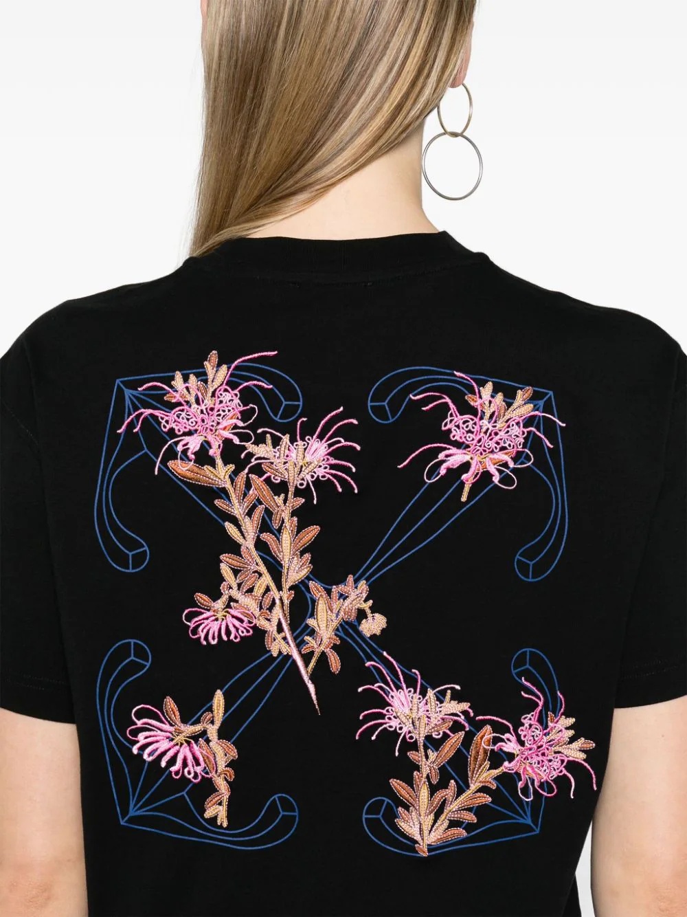 OFF-WHITE Women Embr Pinkflower Arrow Reg Tee - 4