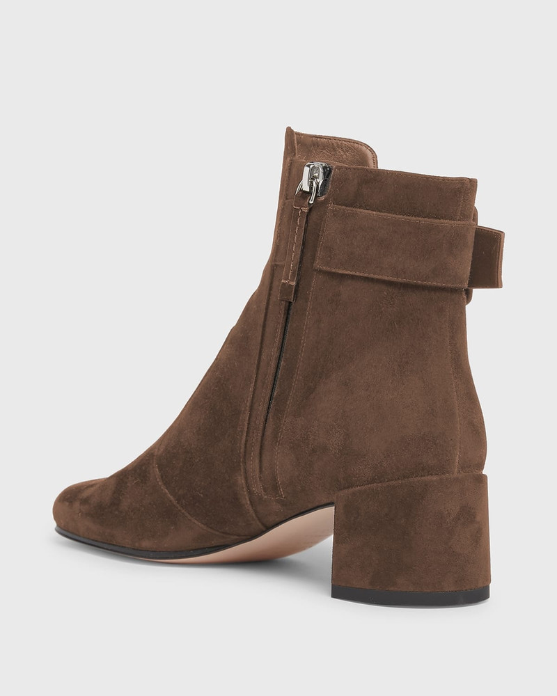 Roger Vivier Tres Vivier Suede Buckle Ankle Booties outlook