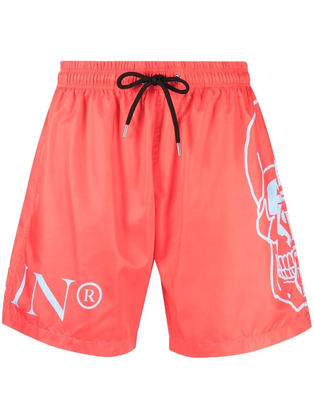 skull-print logo swim shorts - 1