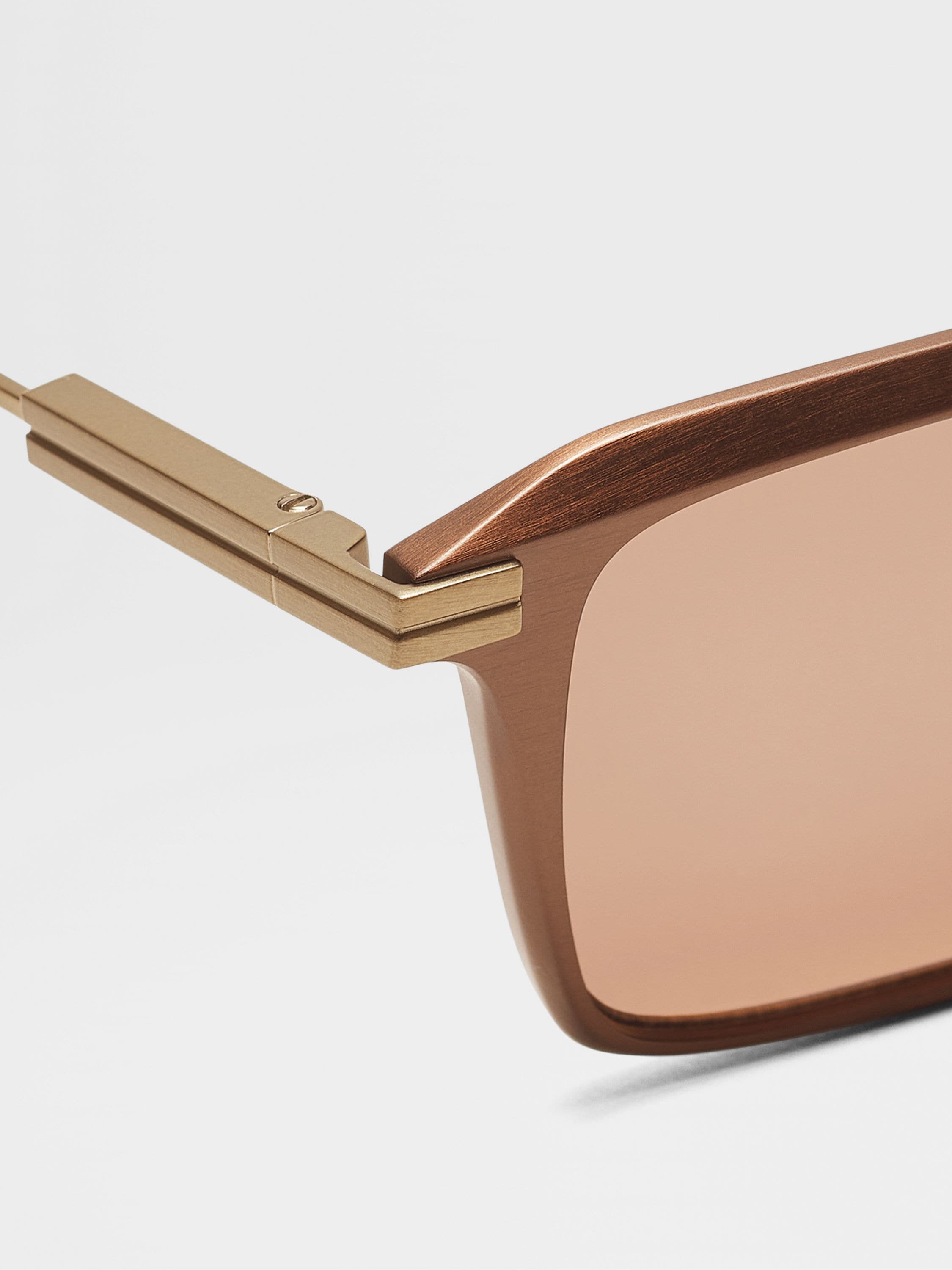 DARK BROWN ALUMINUM AND METAL SUNGLASSES - 2