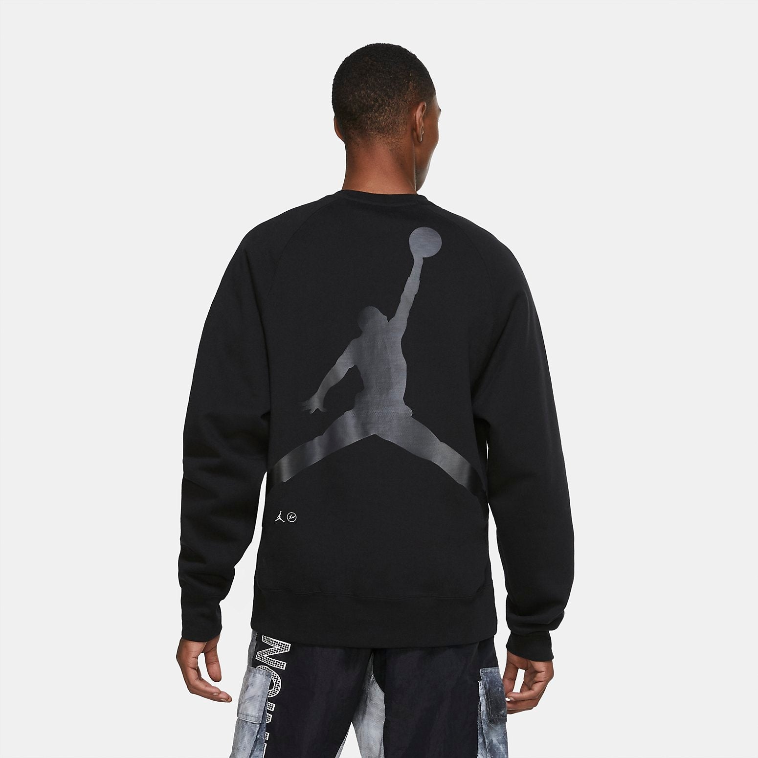 Air Jordan x Fragment Crewneck Sweatshirt 'Black Reflective Silver' DA2989-010 - 4