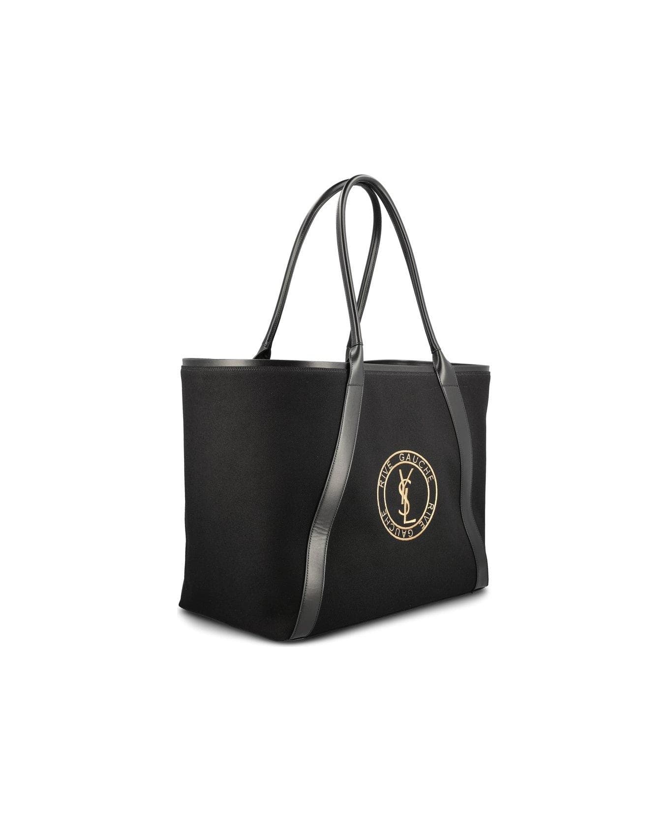 Rive Gauche Logo Embroidered Tote Bag - 3