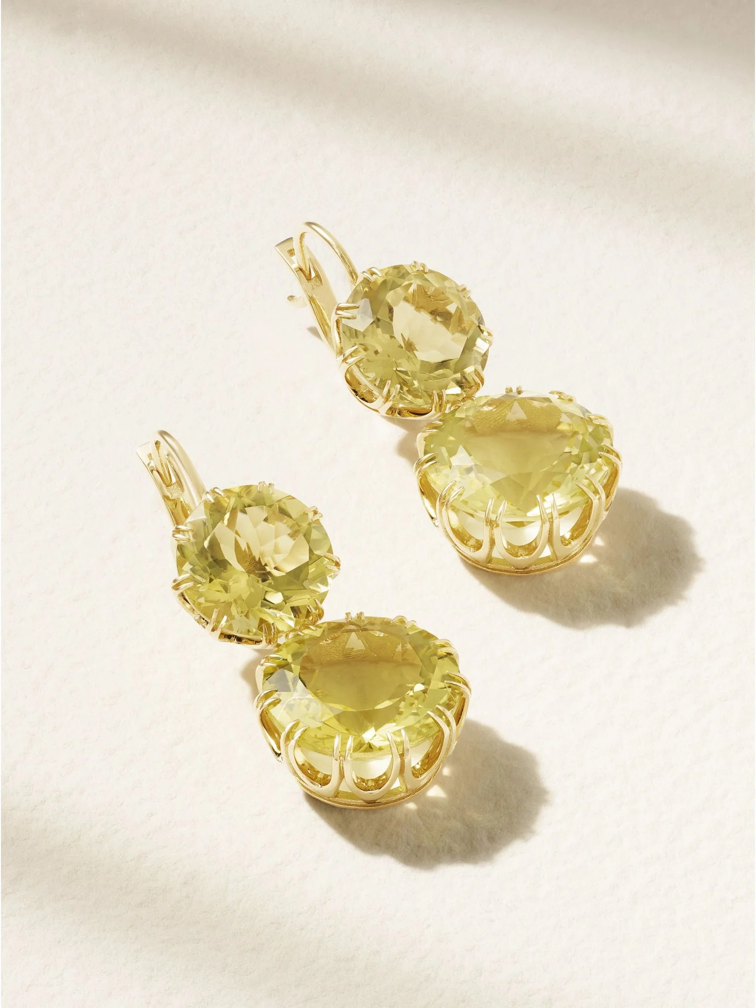 Double Crown 18-karat gold topaz earrings Yellow - 1