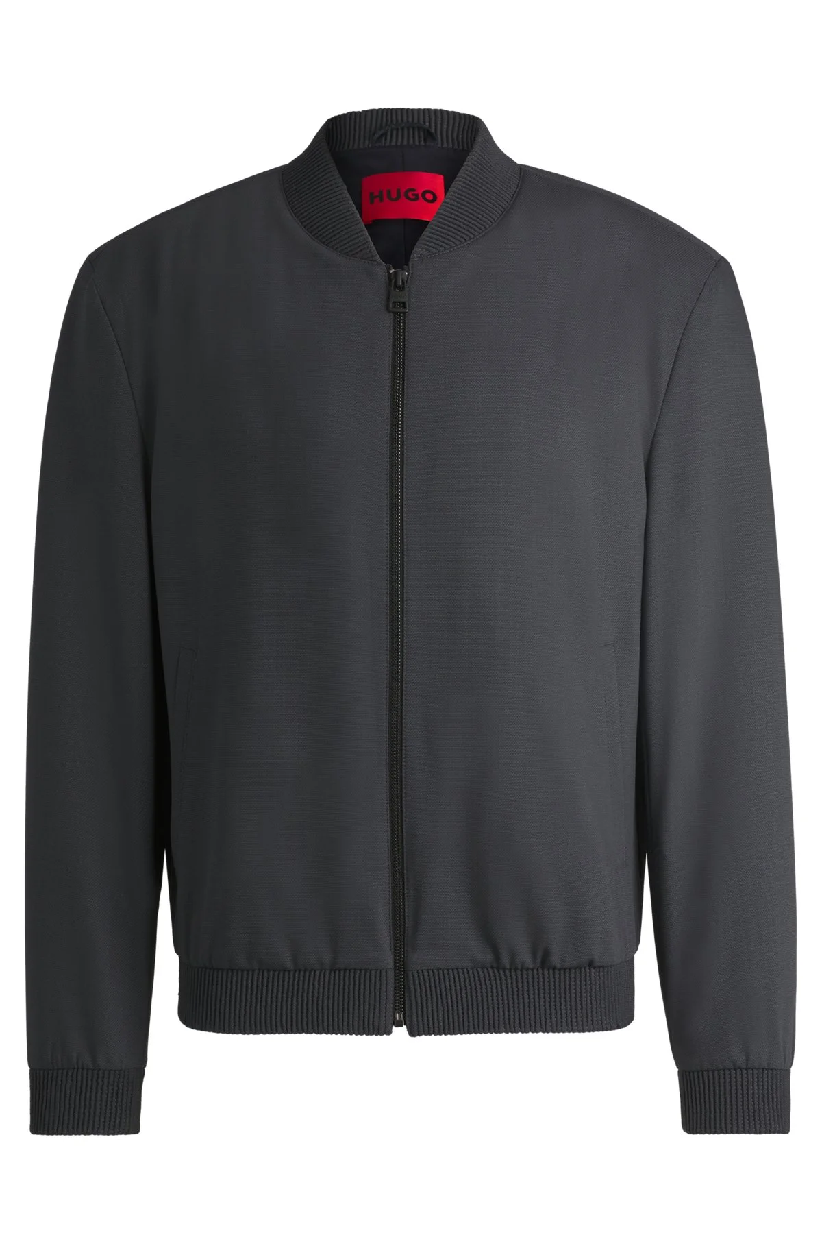 SLIM-FIT ZIP-UP JACKET IN PATTERNED STRETCH TWILL - 1