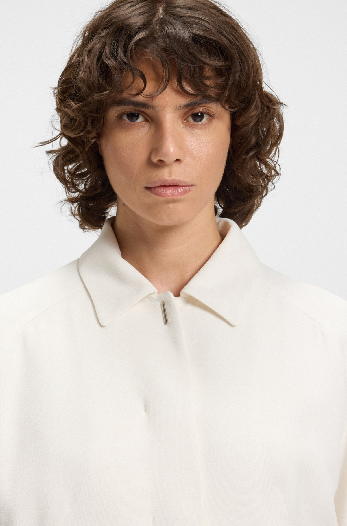 CREPE BLAZER WITH CONCEALED CLOSURE - 5