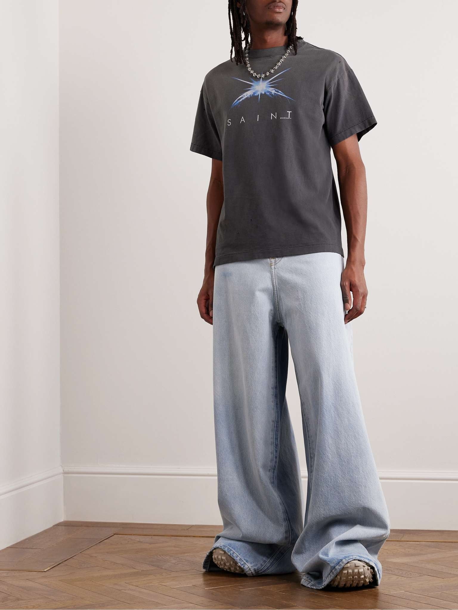 Distressed Printed Cotton-Jersey T-Shirt - 2