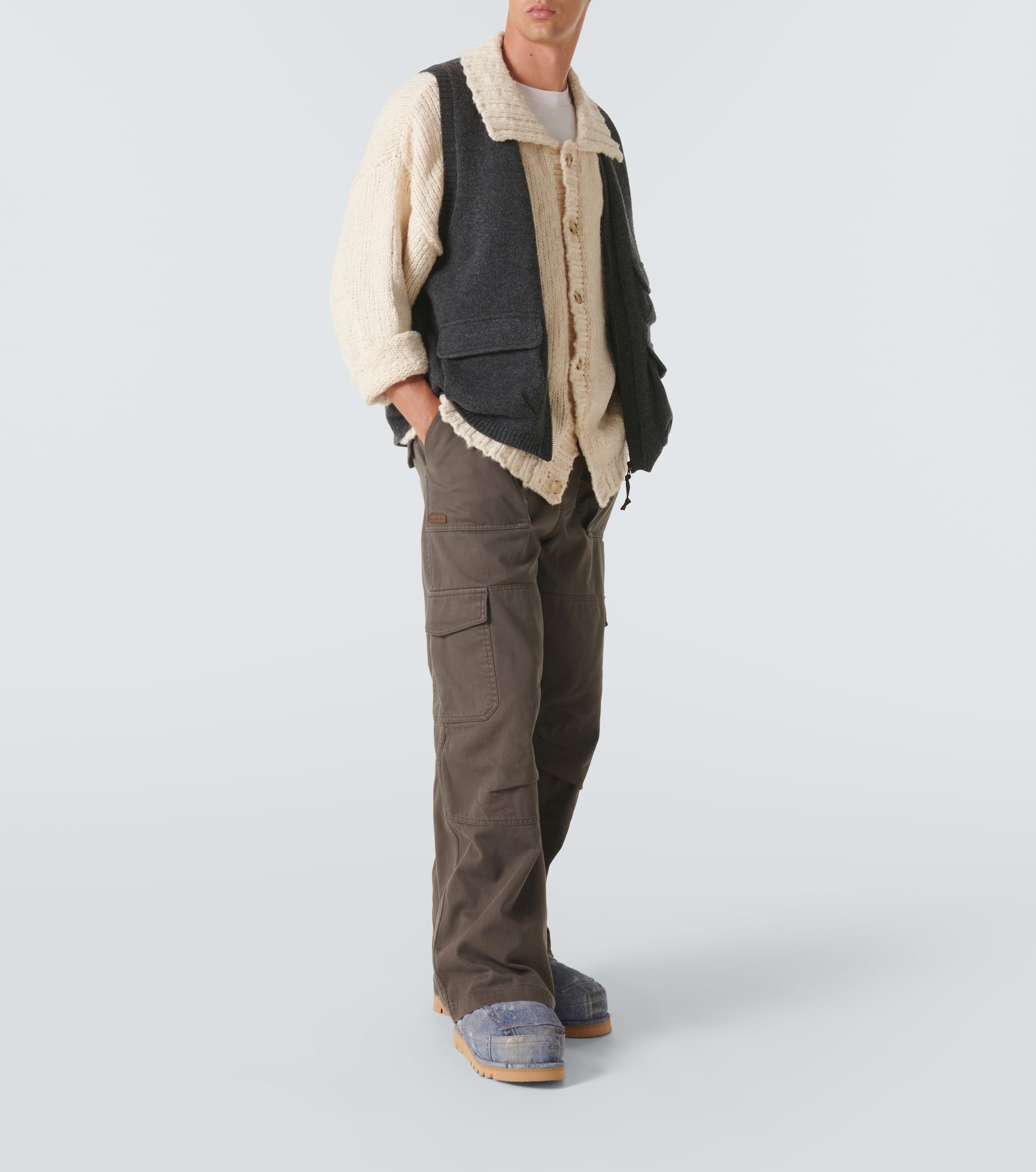 Trompe l'œil leather snow boots - 2