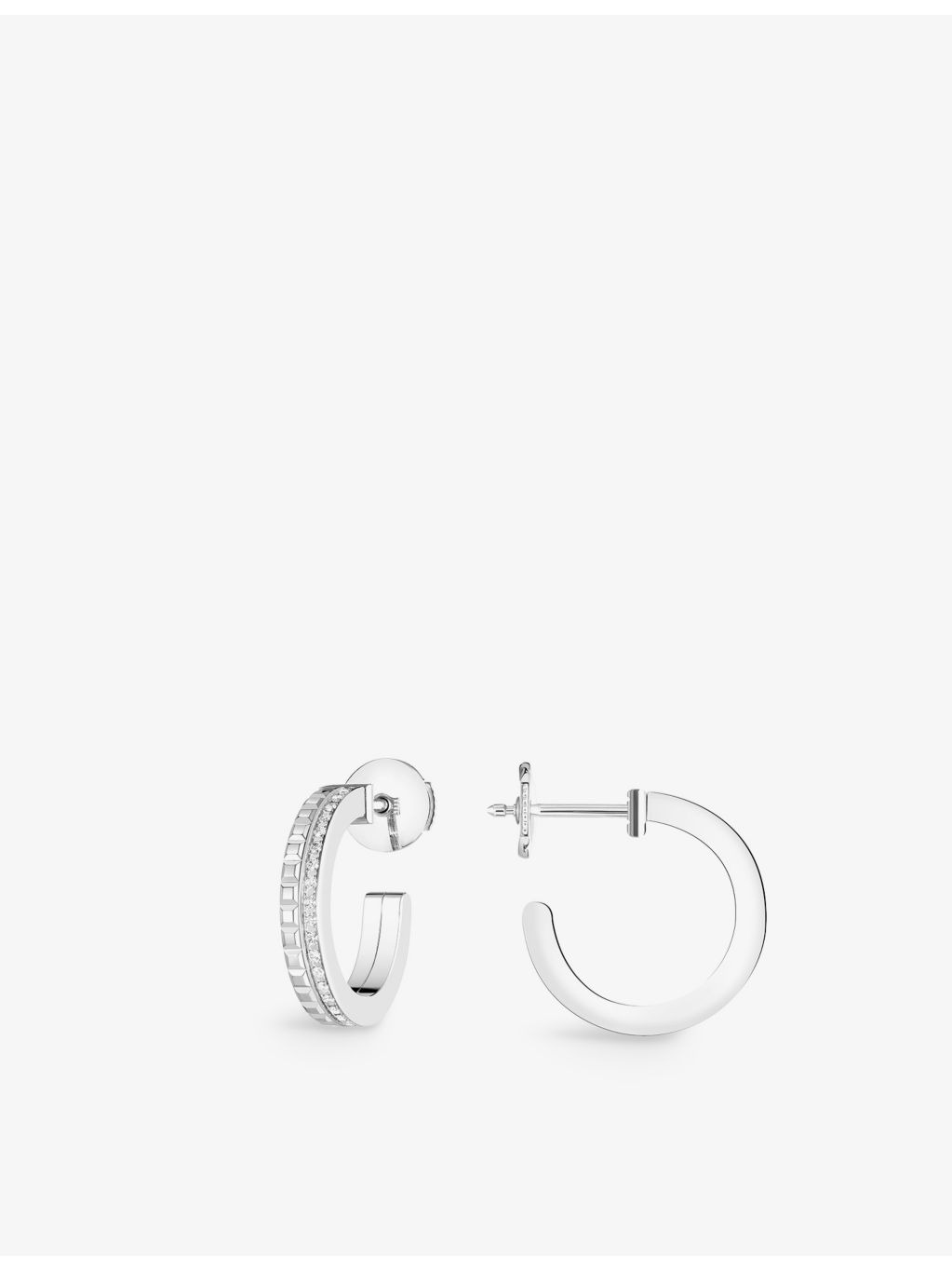 Quatre Radiant Edition 18ct white-gold 0.24ct diamond hoop earrings - 2