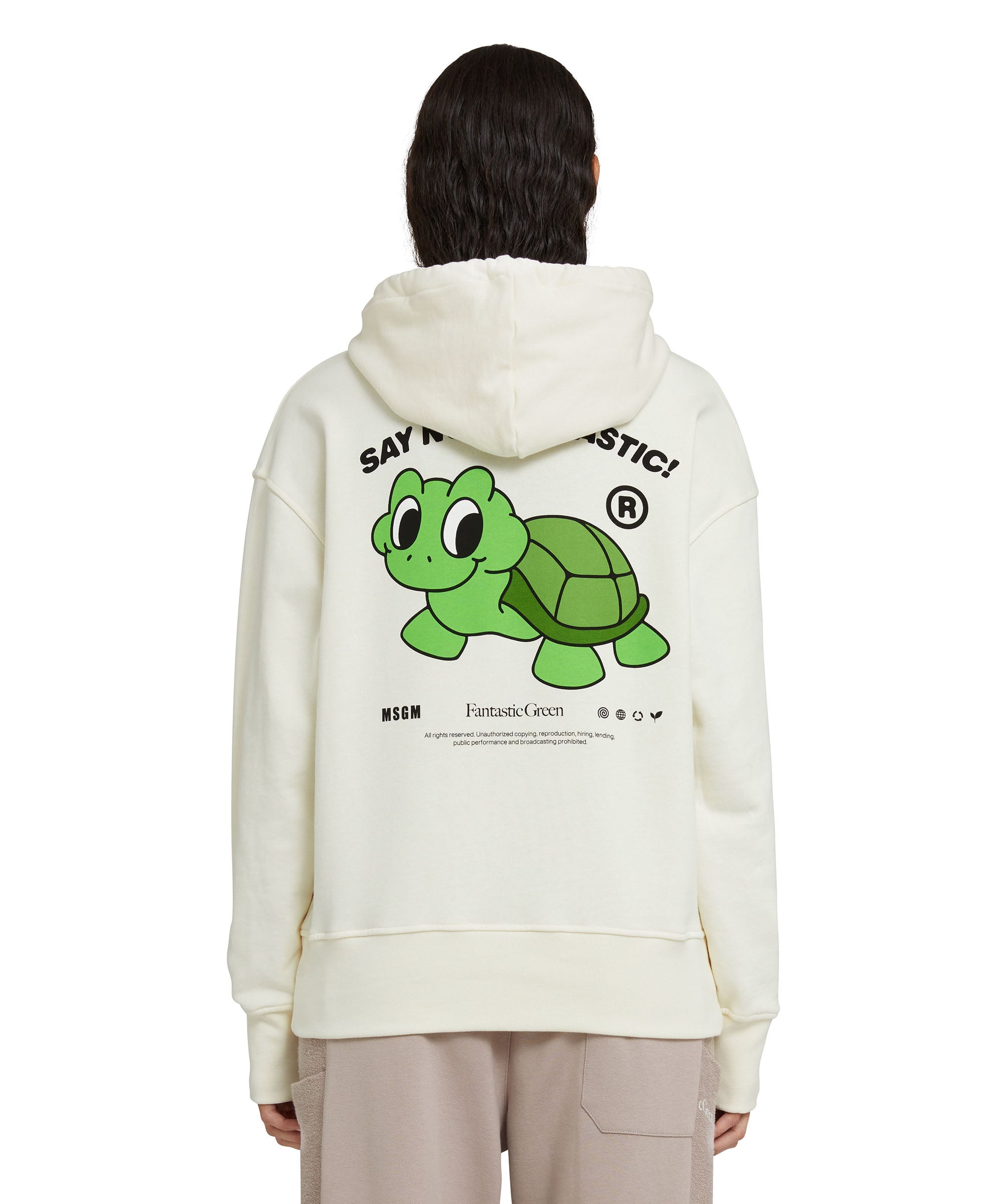 Organic cotton hooded sweatshirt from the MSGM Fantastic Green Capsule - 8