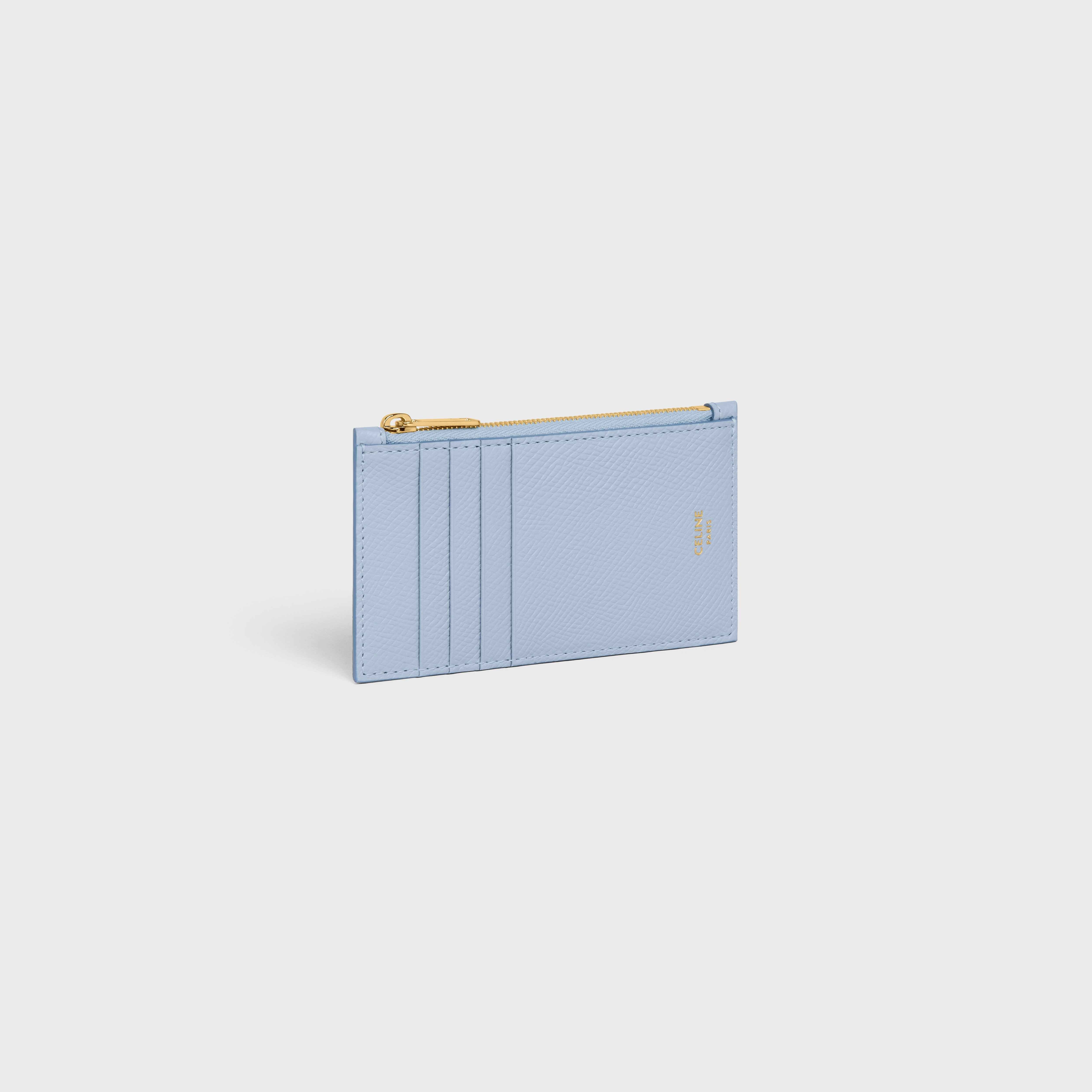 Zipped compact card holder in Grained calfskin - 2