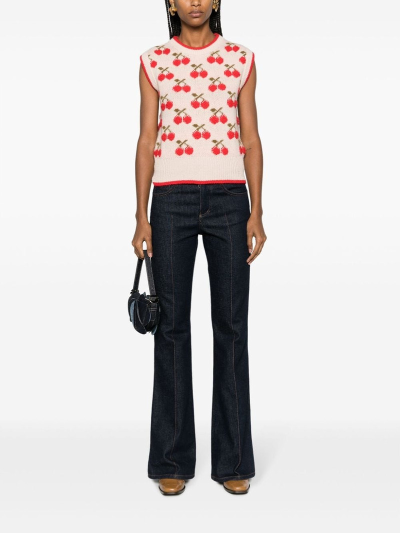 La DoubleJ Cherry patterned intarsia-knit vest outlook