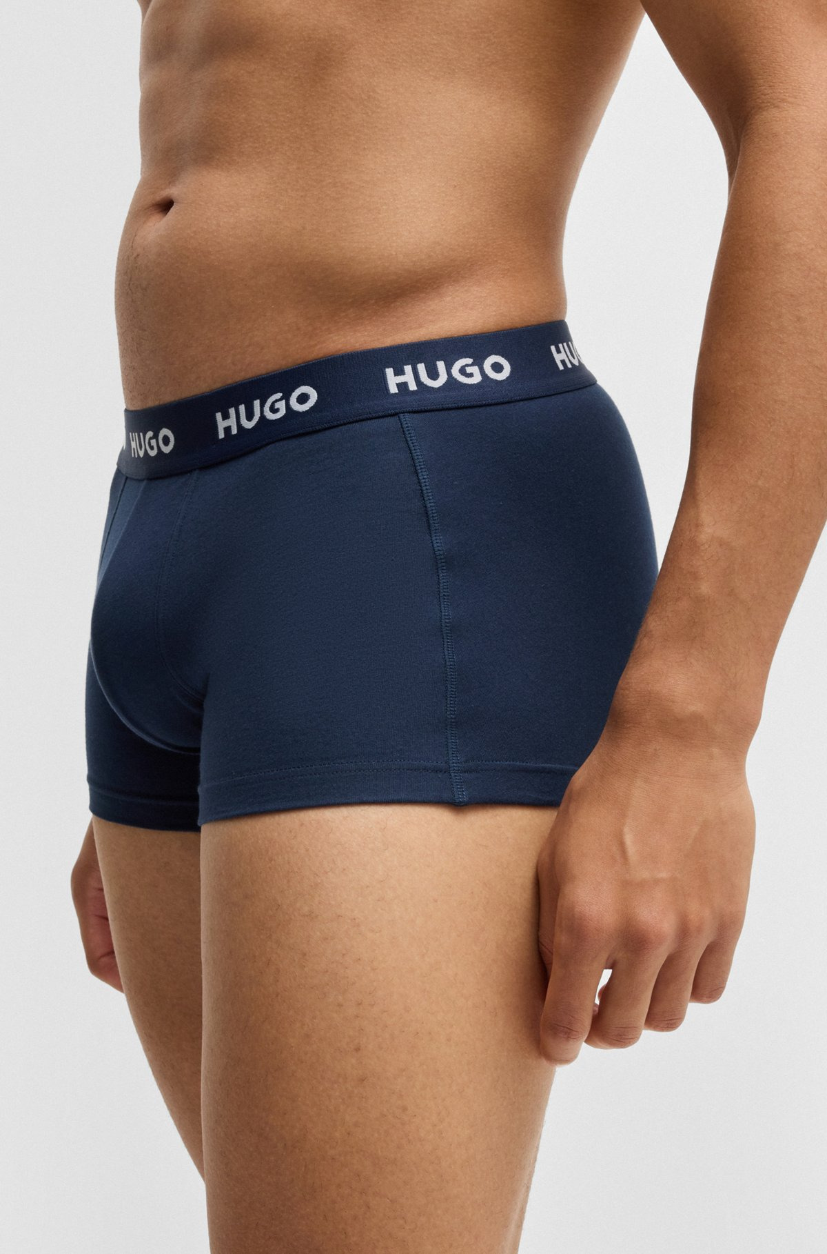 THREE-PACK OF STRETCH-COTTON TRUNKS WITH LOGO WAISTBANDS - 4