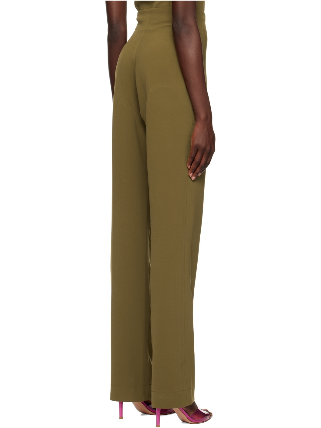 Taupe Bootleg Trousers - 3