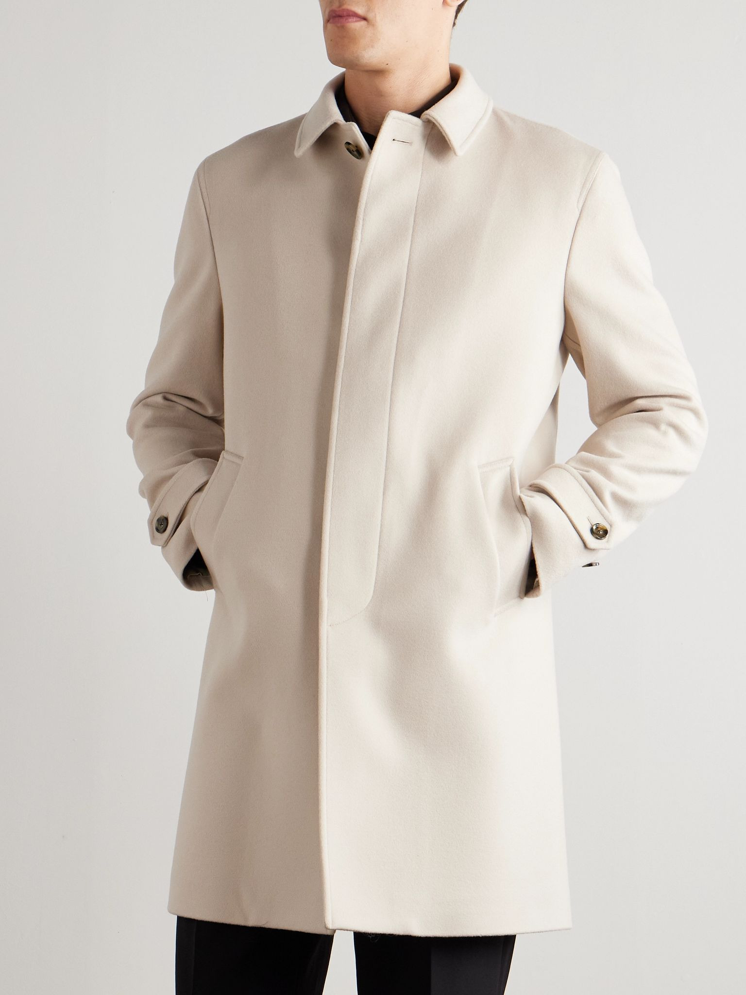 Virgin Wool Overcoat Off-white - 3