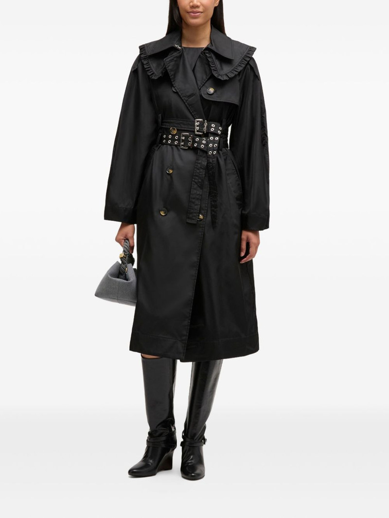 GANNI belted double-breasted coat outlook