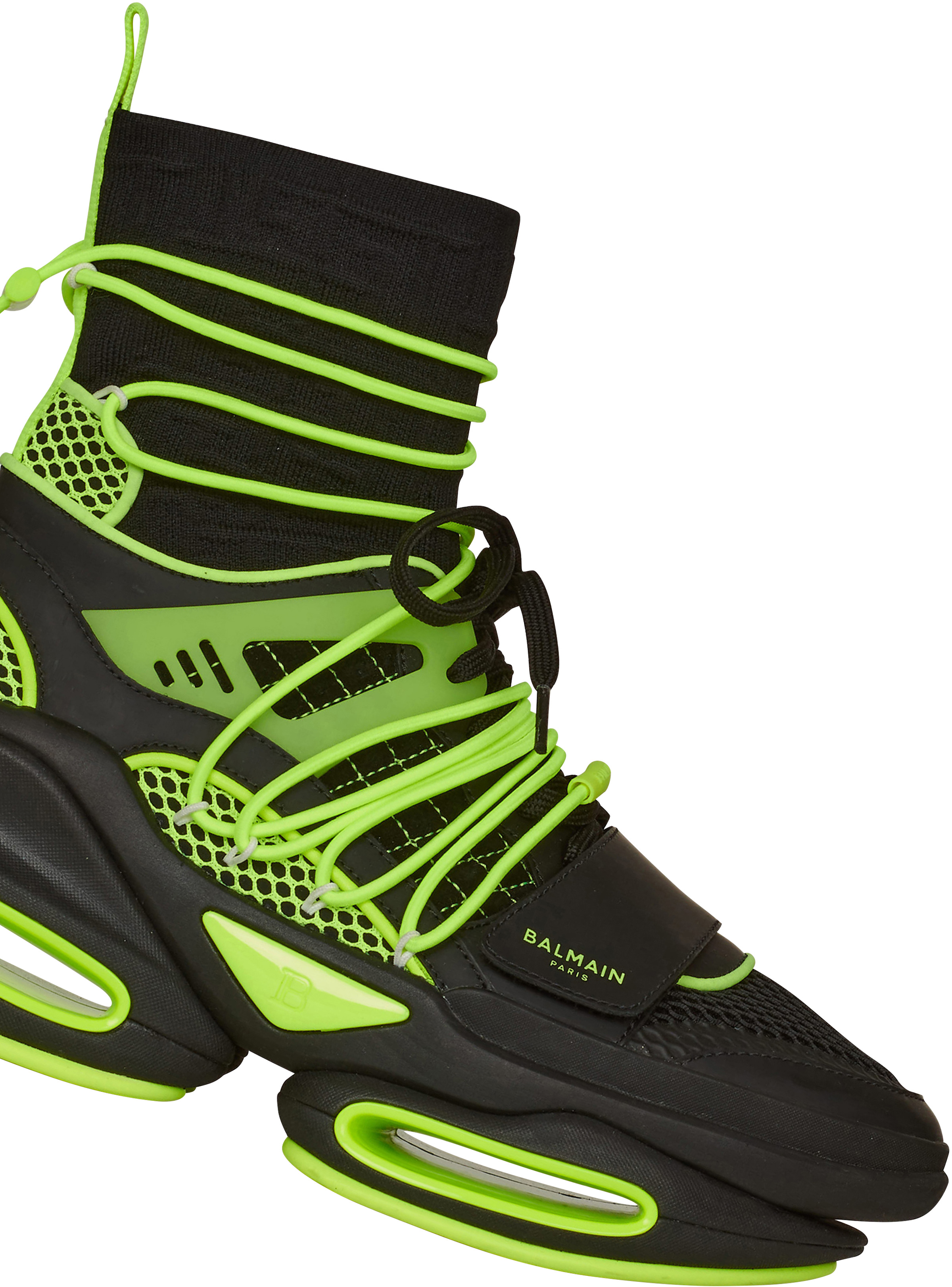Bicolor knit and mesh B-Bold high-top sneakers - 6