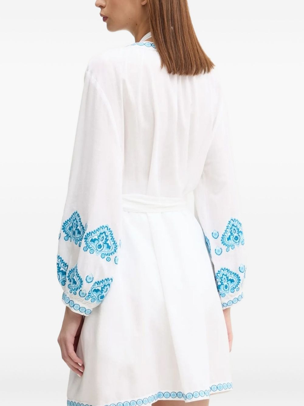 embroidered button-front beach dress - 3