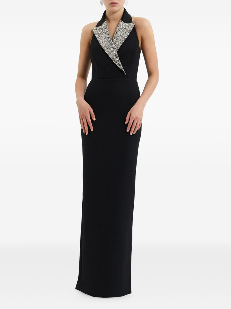 REBECCA VALLANCE Alistair embellished halterneck gown outlook