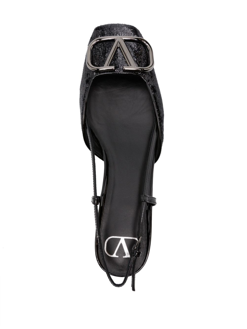 VLogo leather slingback ballerina shoes - 4