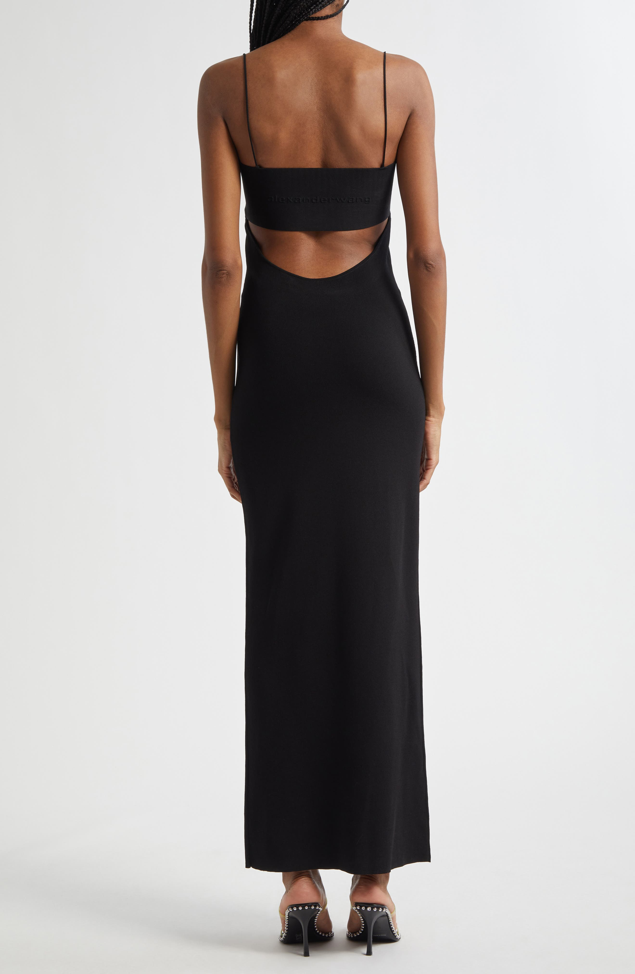 Alexander Wang Logo Jacquard Maxi Slipdress in Black at Nordstrom - 2