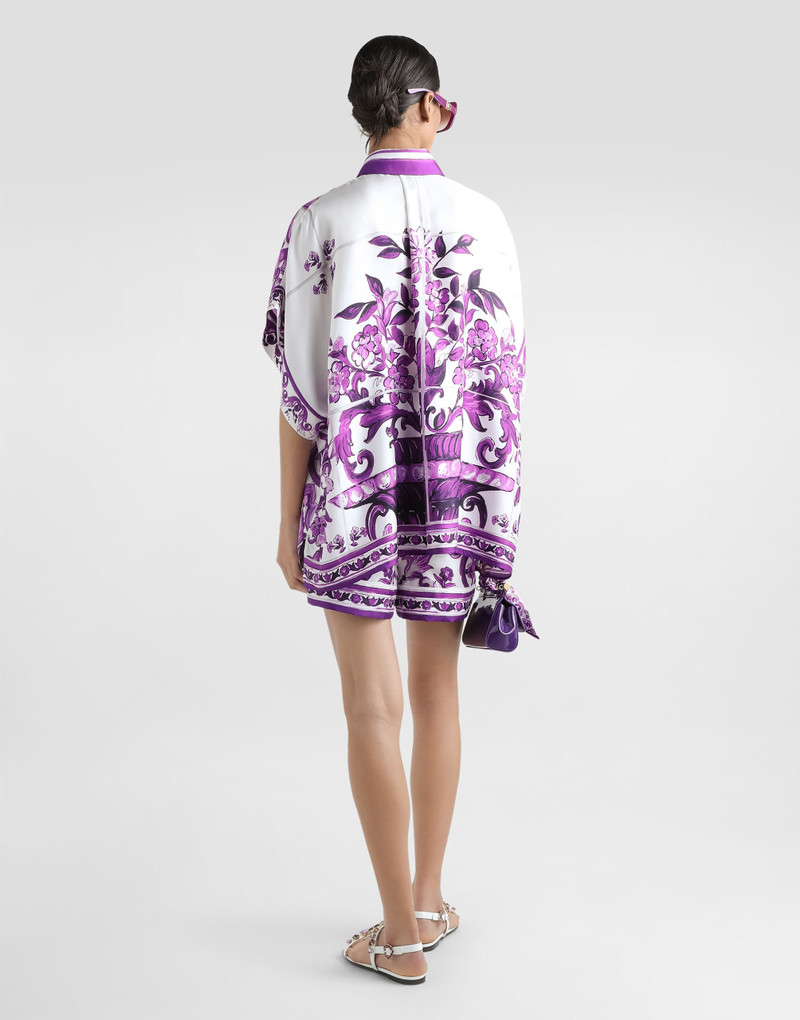 Majolica-print twill shorts 3