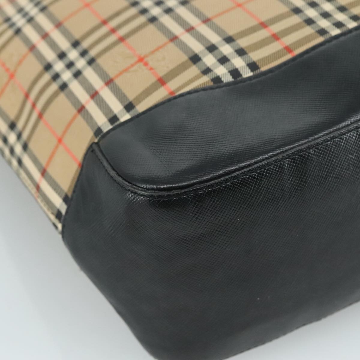 Burberry Nova Check Tote Bag Canvas Leather Beige Black Gold - 16