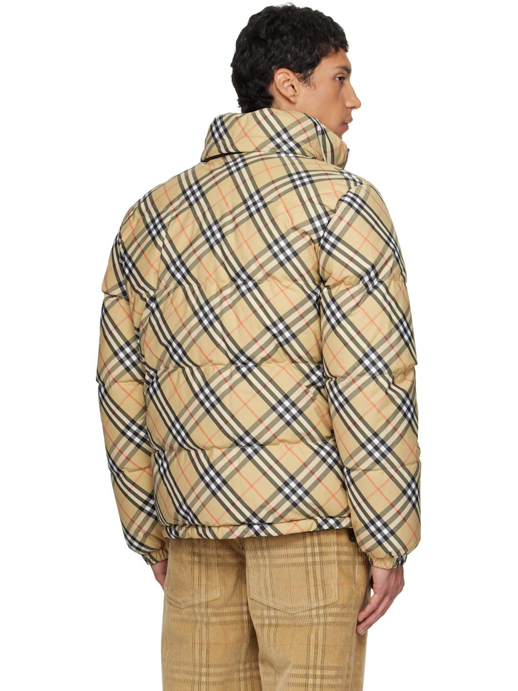 Beige Check Wool Sweater - 3