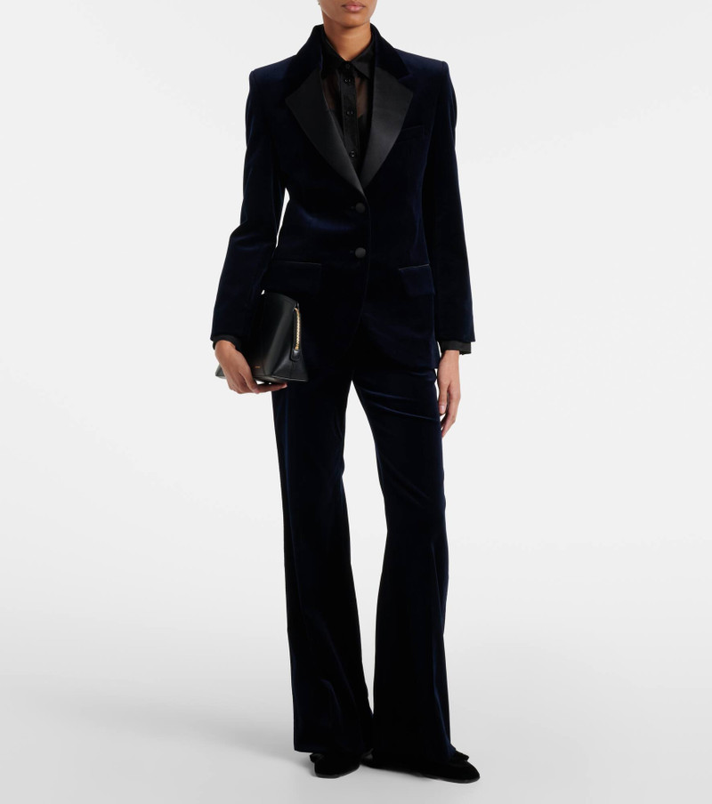 Victoria Beckham Cotton-blend velvet blazer outlook