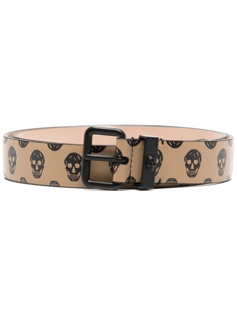 skull-print leather belt 1