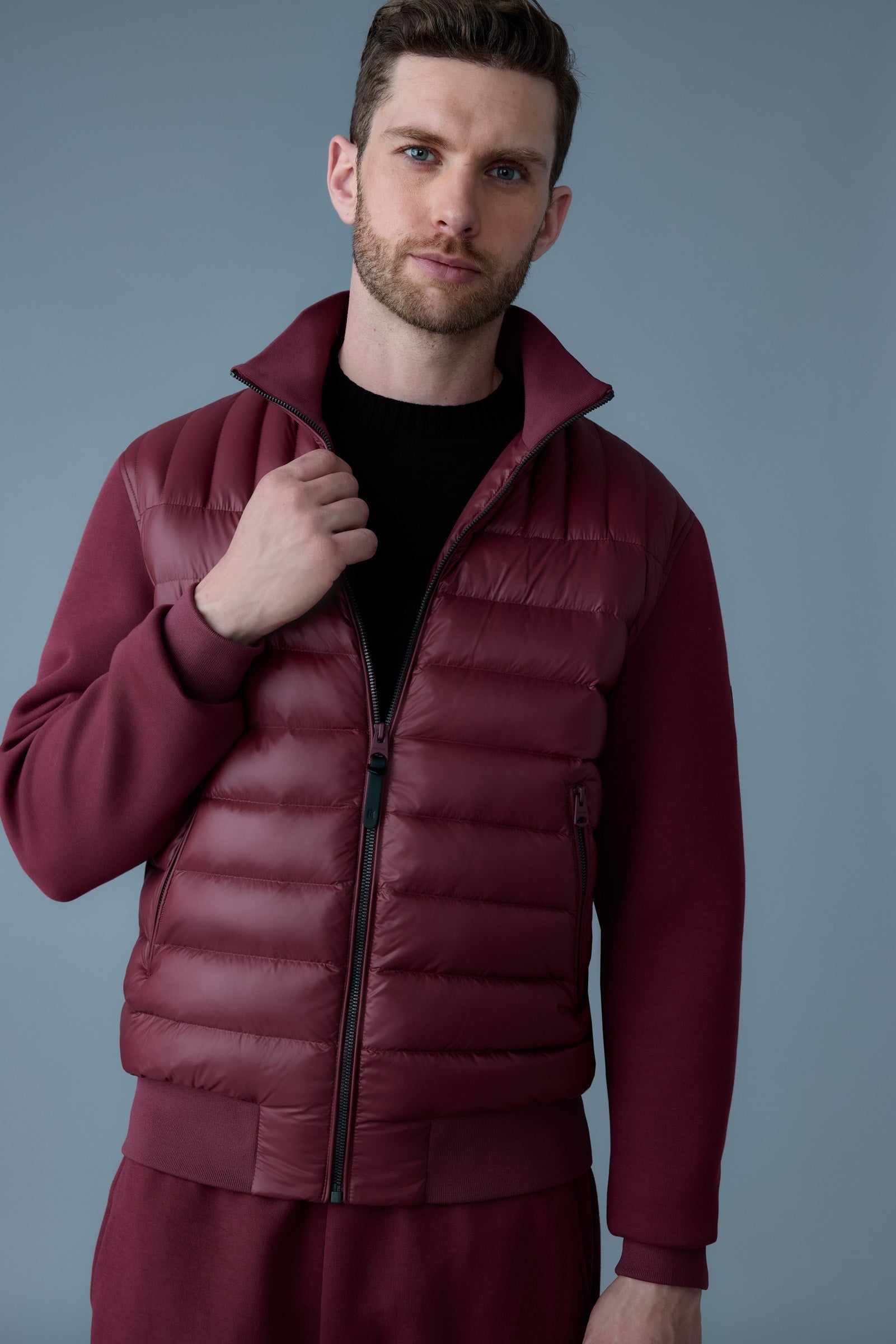 COLLIN-R Nano Down Mixed Media Bomber Jacket - 5