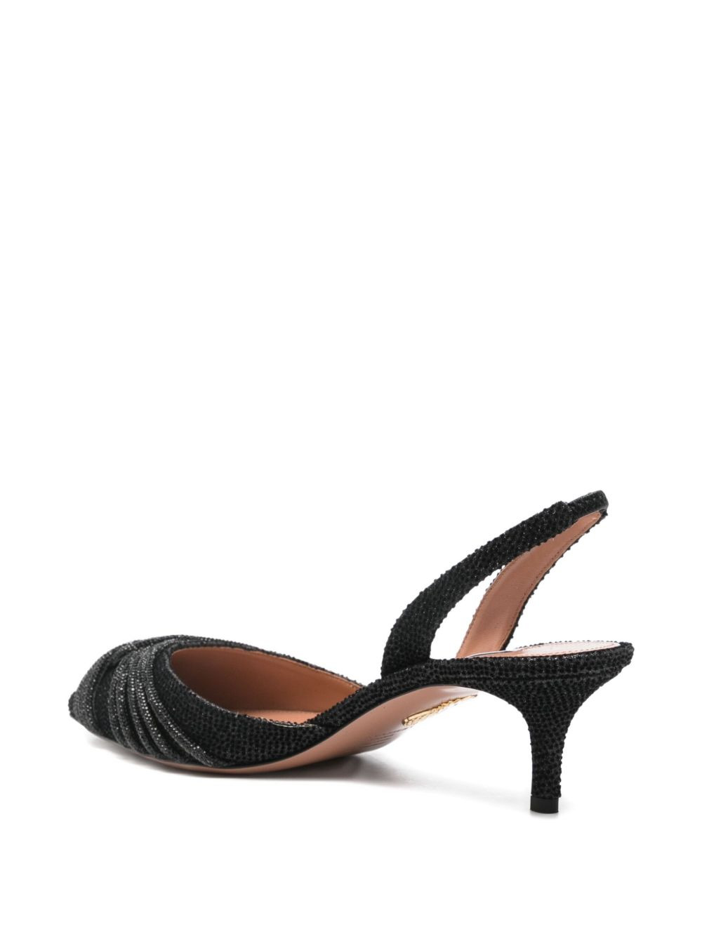 60mm beaded slingback pumps - 3