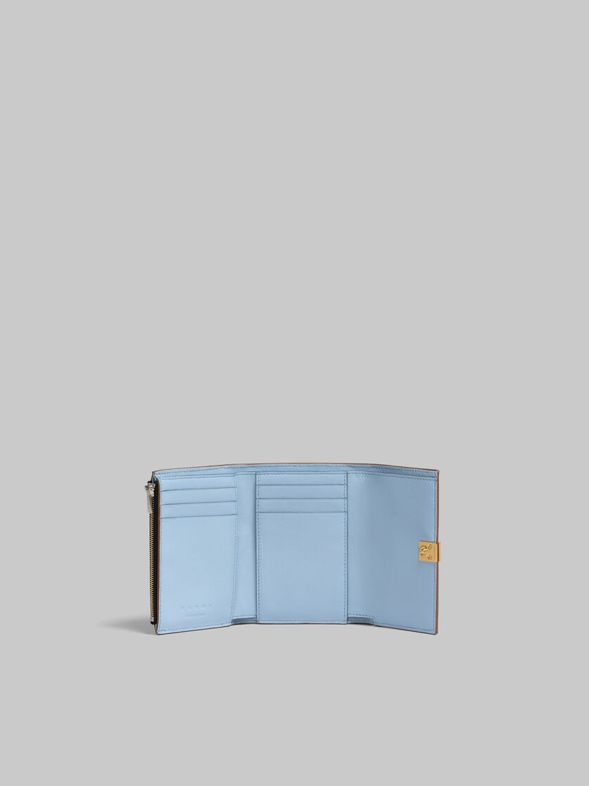 BROWN LEATHER TRIFOLD PRISMA WALLET - 2