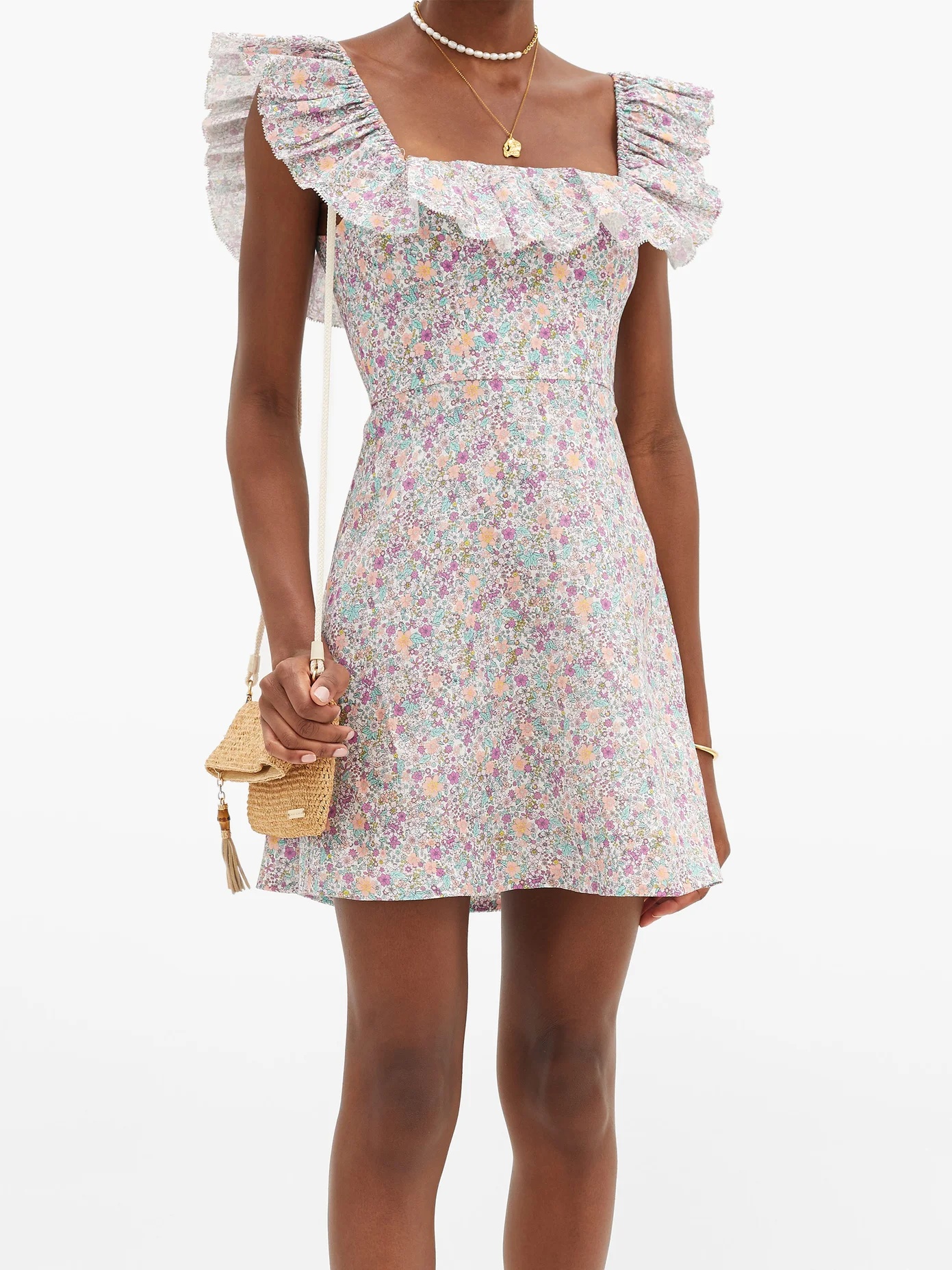 Carnaby ruffled floral-print cotton mini dress - 2