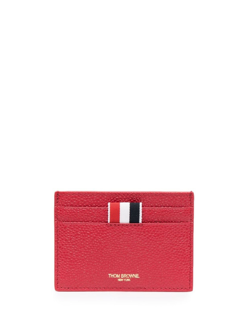 Thom Browne anchor-embroidered leather cardholder outlook