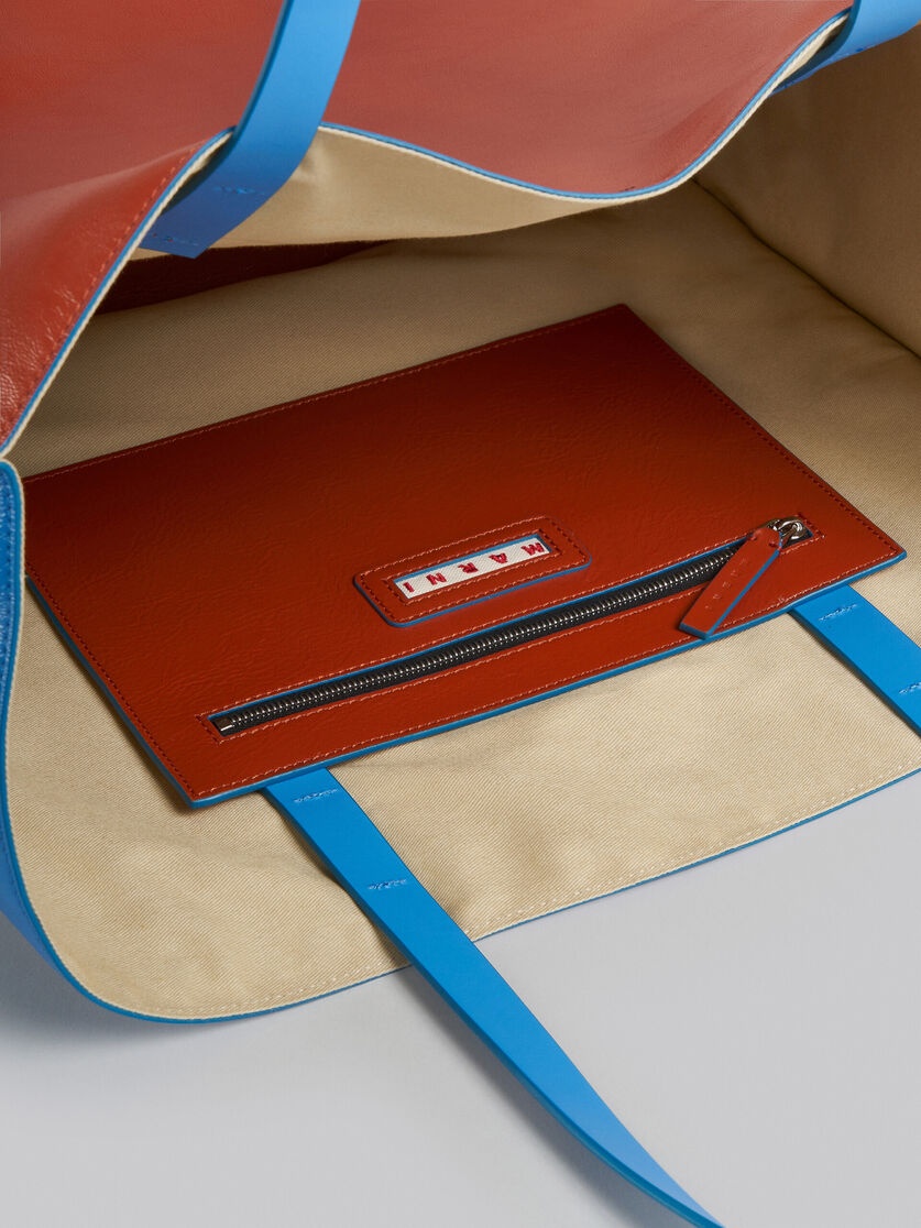 MUSEO SOFT BAG IN BROWN AND BLUE LEATHER - 4