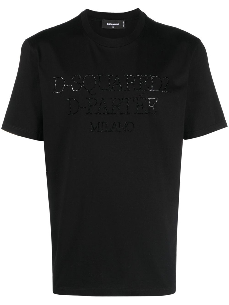 studded-logo cotton T-shirt 1